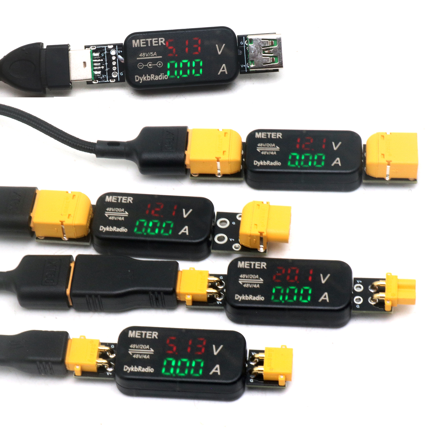 Drone Battery Voltage Checker - USB XT60 XT30 전압계 전류계 양방향