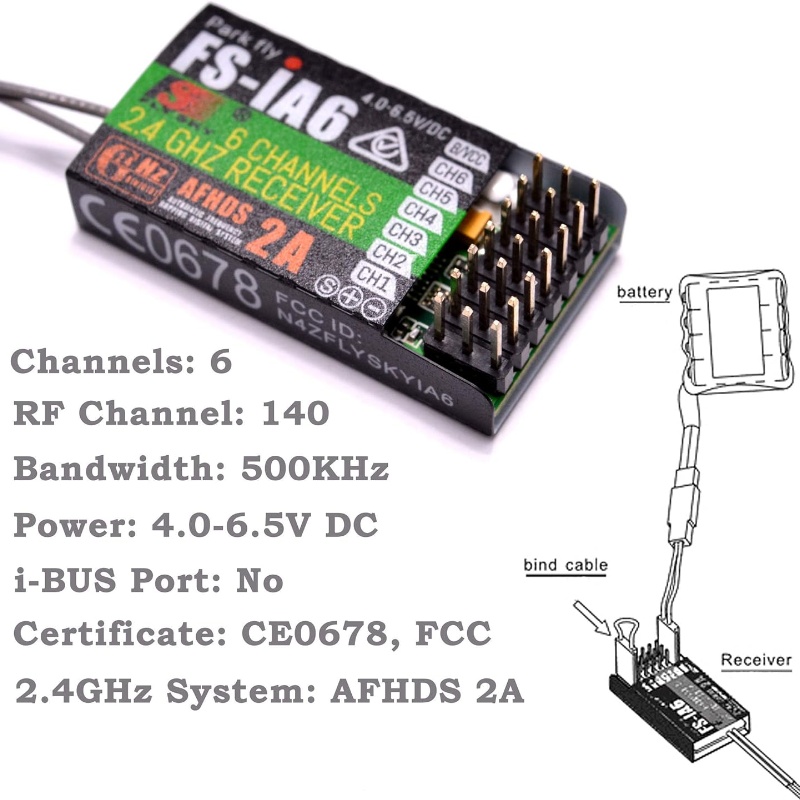 플라이스카이 FS-IA6 수신기 6채널 듀얼 안테나 i - Drone Battery Plate 리뷰 및 가격