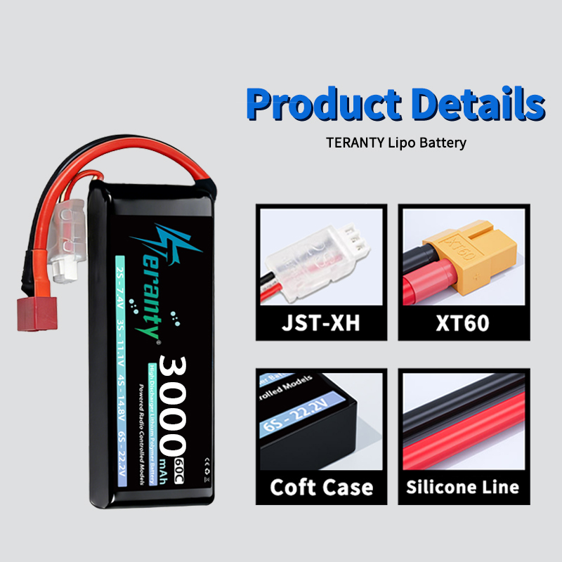 테란티 2S 3000mAh 리포 배터리 7.4V 60C - Drone Battery Connector 리뷰 및 가격