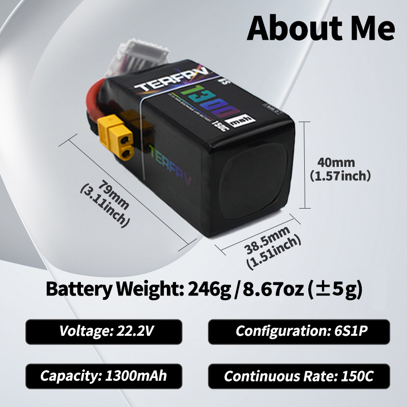 TERFPV Lipo 배터리 6S 22.2V 1300/ - Drone Battery Plate 리뷰 및 가격