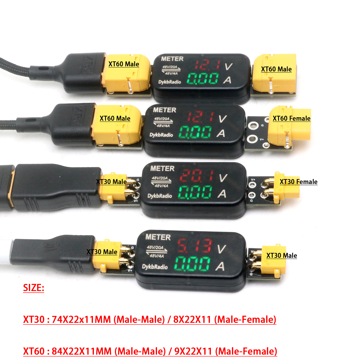 XT30/XT60 20A 양방향 DC 전압 전류 측정기 - Drone Battery Voltage Checker 리뷰 및 가격