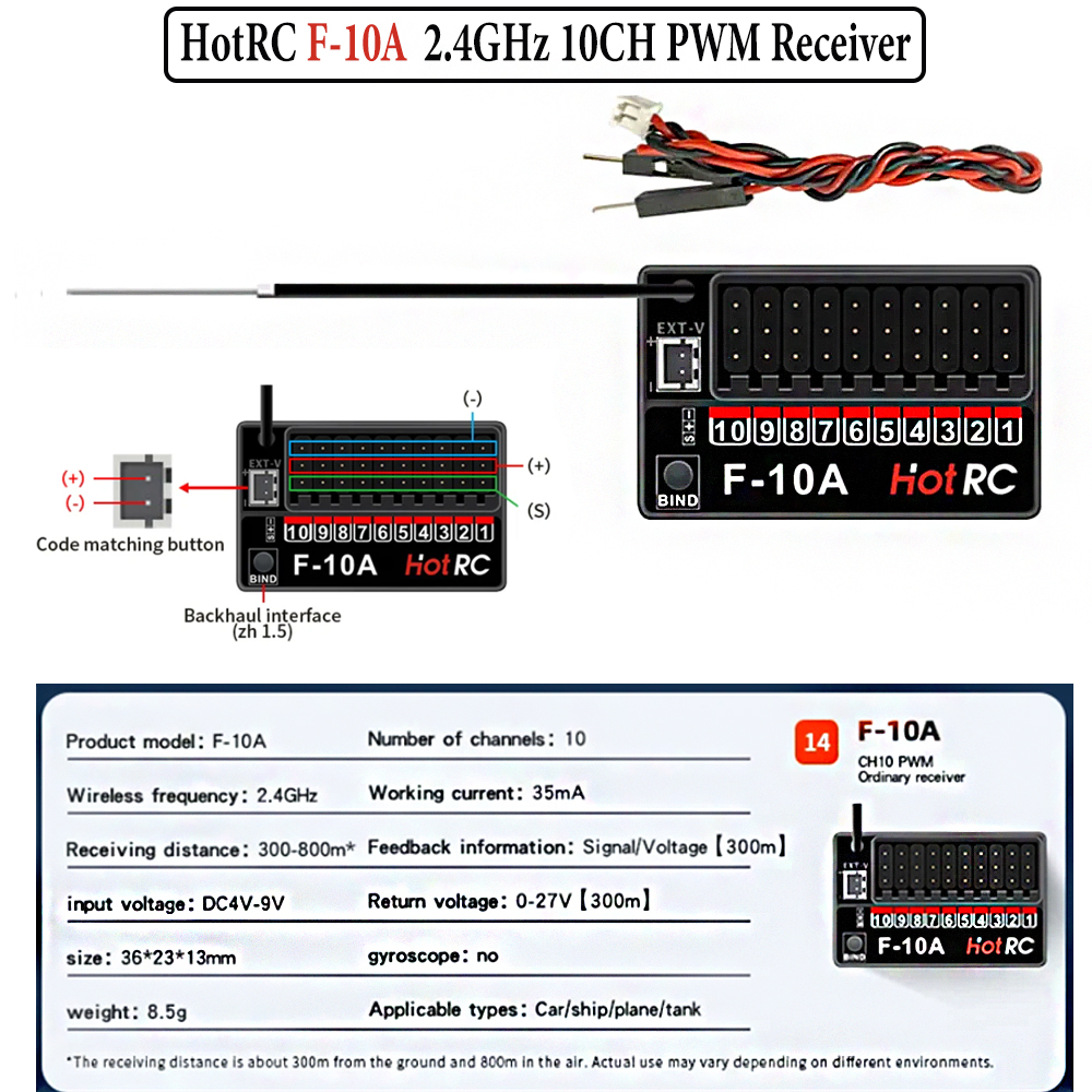 Hotrc 핫 rc HT-10A HT10A 2.4Ghz - Drone Battery Connector 리뷰 및 가격