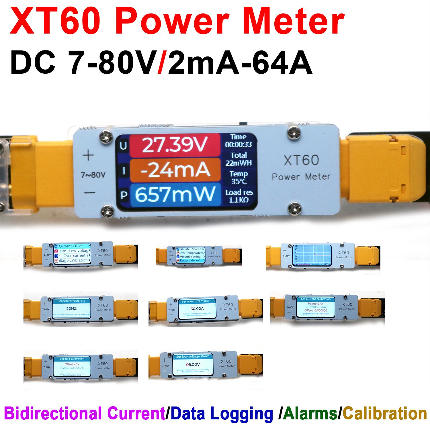 DC 7-80V 64A 양방향 전력계 XT60 전압 전 - Drone Battery Alarm 리뷰 및 가격