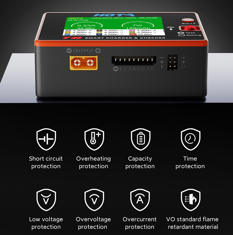 HOTA T8 스마트 밸런스 충전기 1-8S 리튬 배터 - Drone Battery Smart 리뷰 및 가격