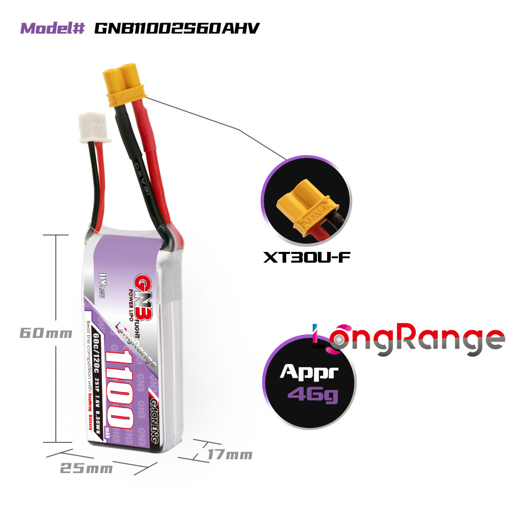 GNB 1100mAh 2S 3S 4S 6S 60C/12 - Drone Battery Connector 리뷰 및 가격