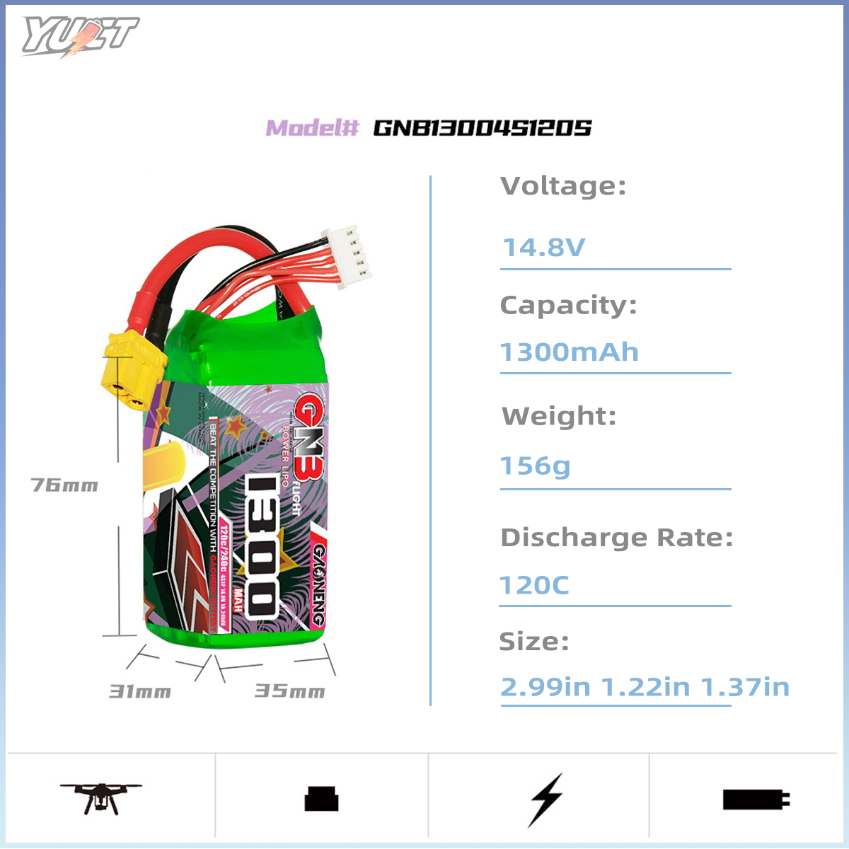 YUCT GNB 6S 리튬폴리머 배터리 22.2V 11 - Drone Battery 4S 리뷰 및 가격