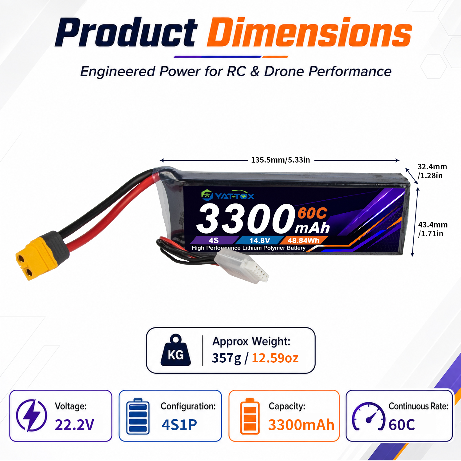 야톡스 4S 3300mAh 60C 리포 배터리 22.2 - Drone Battery 4S 리뷰 및 가격