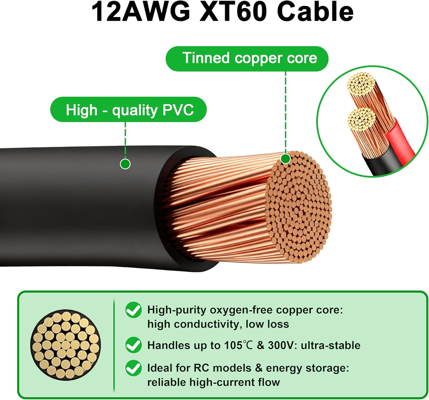 JMUYTOP 3FT 12AWG XT60 패널 마운트  - Drone Battery Connector 리뷰 및 가격