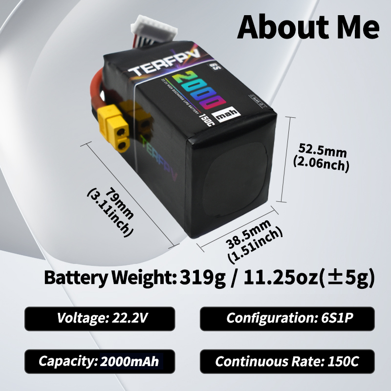 TERFPV 6S 22.2V 2000mAh 150C/3 - Drone Battery Plate 리뷰 및 가격